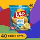Lay's Potato Chips Salt & Vinegar Flavored Snack Chips, 1 oz Bags, 40 Count Multipack