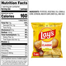 Lay's Potato Chips, Classic, 1 oz Bags, 40 Count